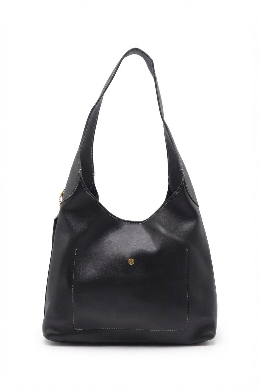 Coach Pebbled Leather Hobo Bag | Black & Gold