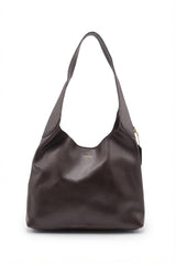 Coach Brooklyn Leather Hobo Bag | Deep Dark Brown & Gold