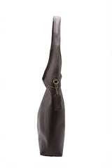 Coach Brooklyn Leather Hobo Bag | Deep Dark Brown & Gold