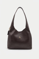 Coach Brooklyn Leather Hobo Bag | Deep Dark Brown & Gold