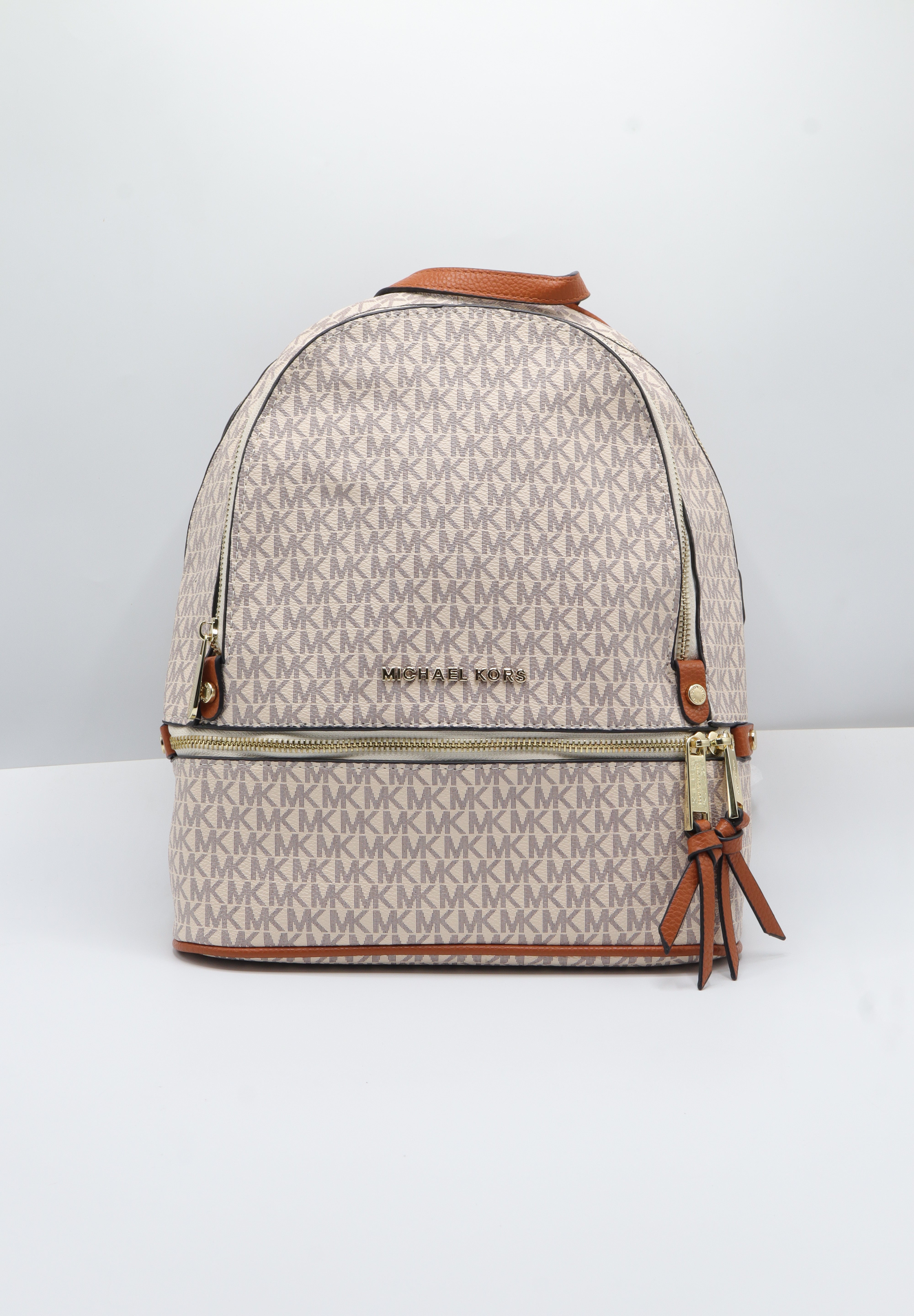 Michael Kors Rhea Logo Backpack | Vanilla & Acorn
