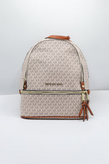 Michael Kors Rhea Logo Backpack | Vanilla & Acorn