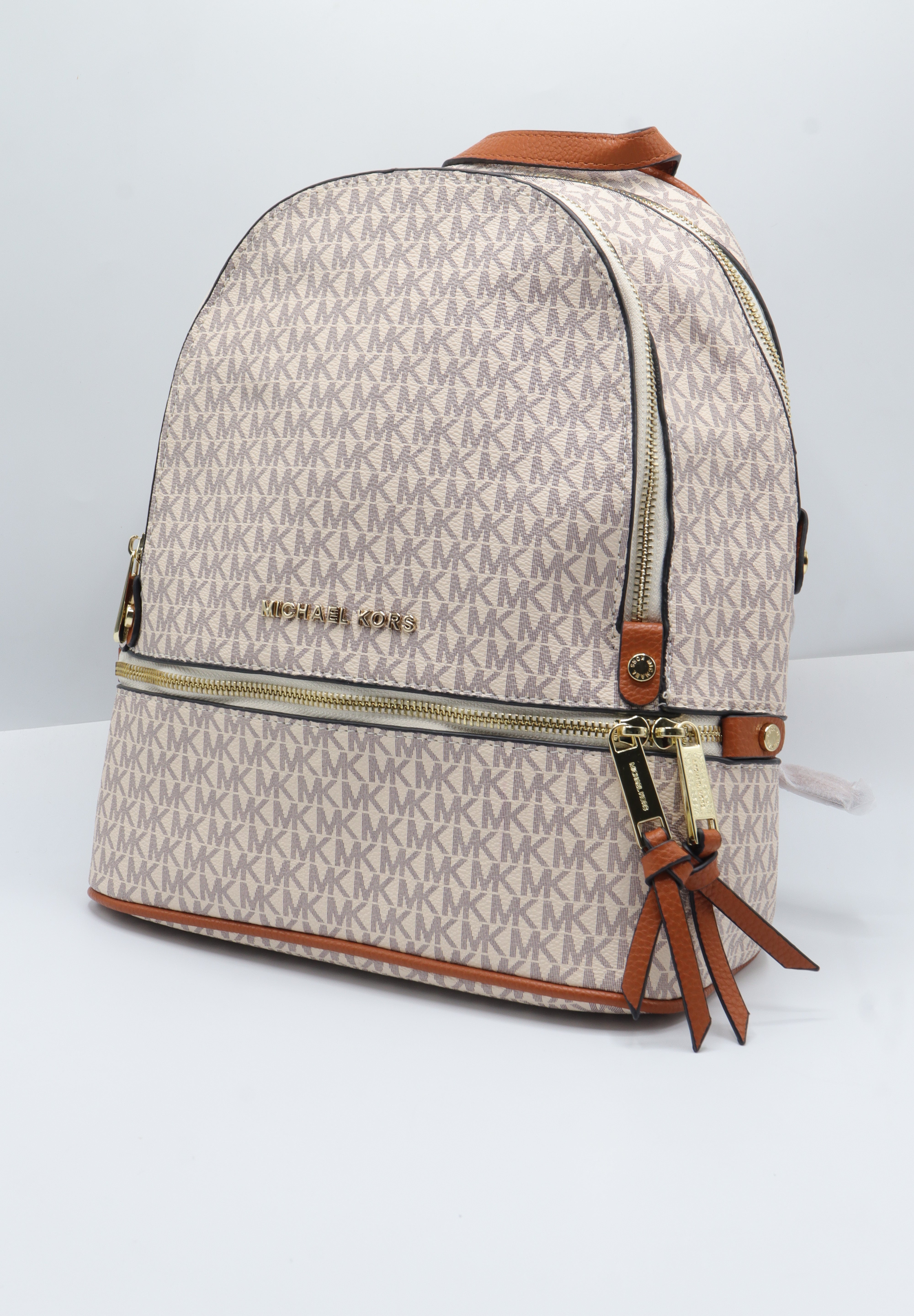 Michael Kors Rhea Logo Backpack | Vanilla & Acorn