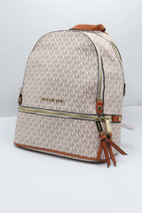 Michael Kors Rhea Logo Backpack | Vanilla & Acorn