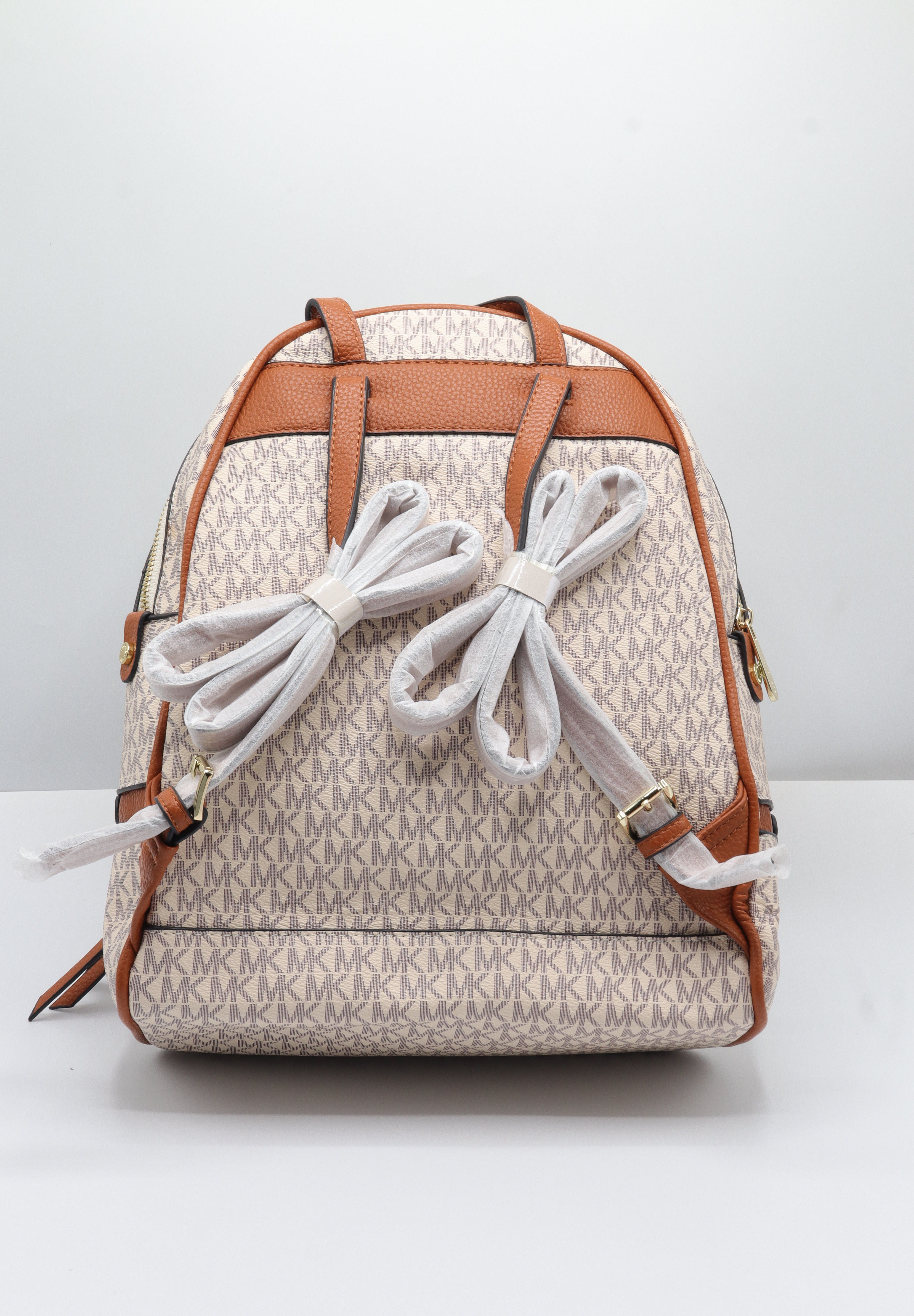 Michael Kors Rhea Logo Backpack | Vanilla & Acorn