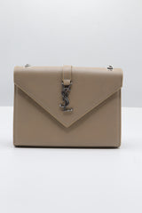 Saint Laurent Envelope Flap Bag | Taupe Grained Leather