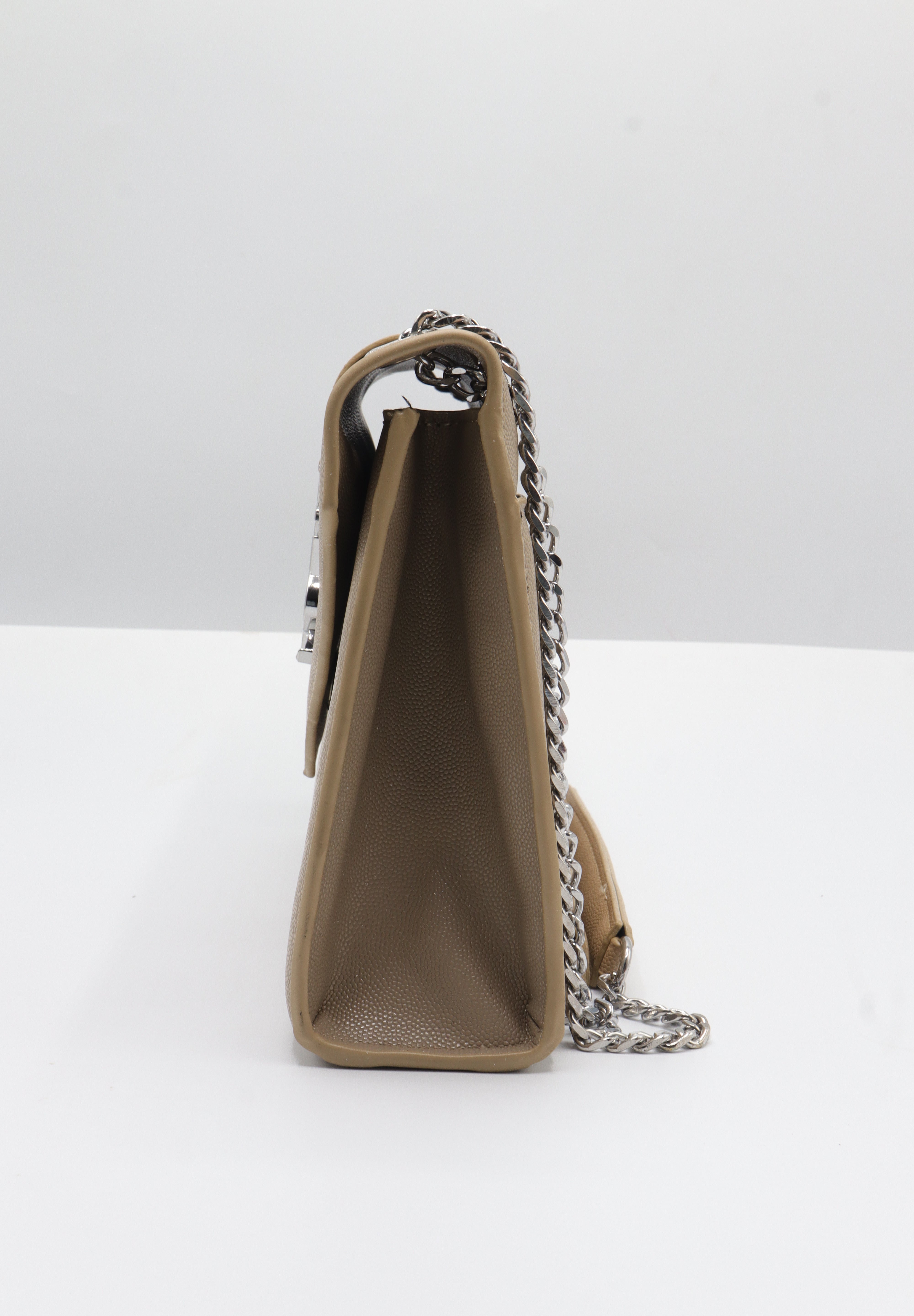 Saint Laurent Envelope Flap Bag | Taupe Grained Leather