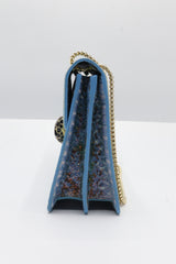 Bvlgari Serpenti Forever Metallic Python Bag | Blue & Gold