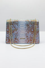 Bvlgari Serpenti Forever Metallic Python Bag | Blue & Gold