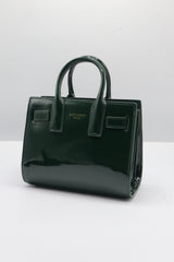 Saint Laurent Sac de Jour Patent Leather Bag | Emerald & Gold