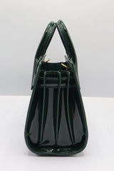 Saint Laurent Sac de Jour Patent Leather Bag | Emerald & Gold