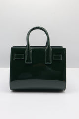 Saint Laurent Sac de Jour Patent Leather Bag | Emerald & Gold