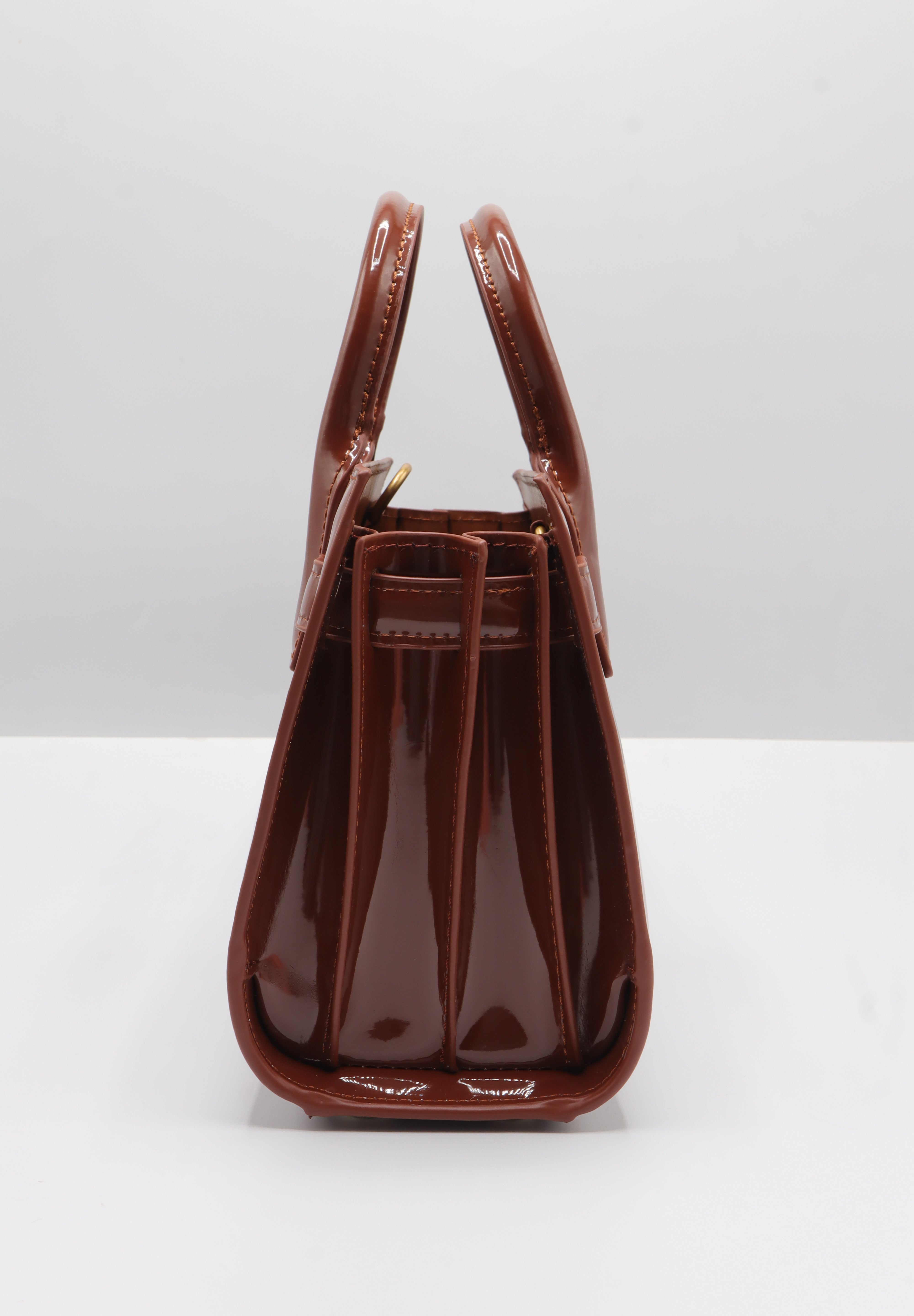 Saint Laurent Sac de Jour Patent Leather Bag | Cinnamon & Gold