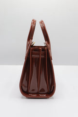 Saint Laurent Sac de Jour Patent Leather Bag | Cinnamon & Gold