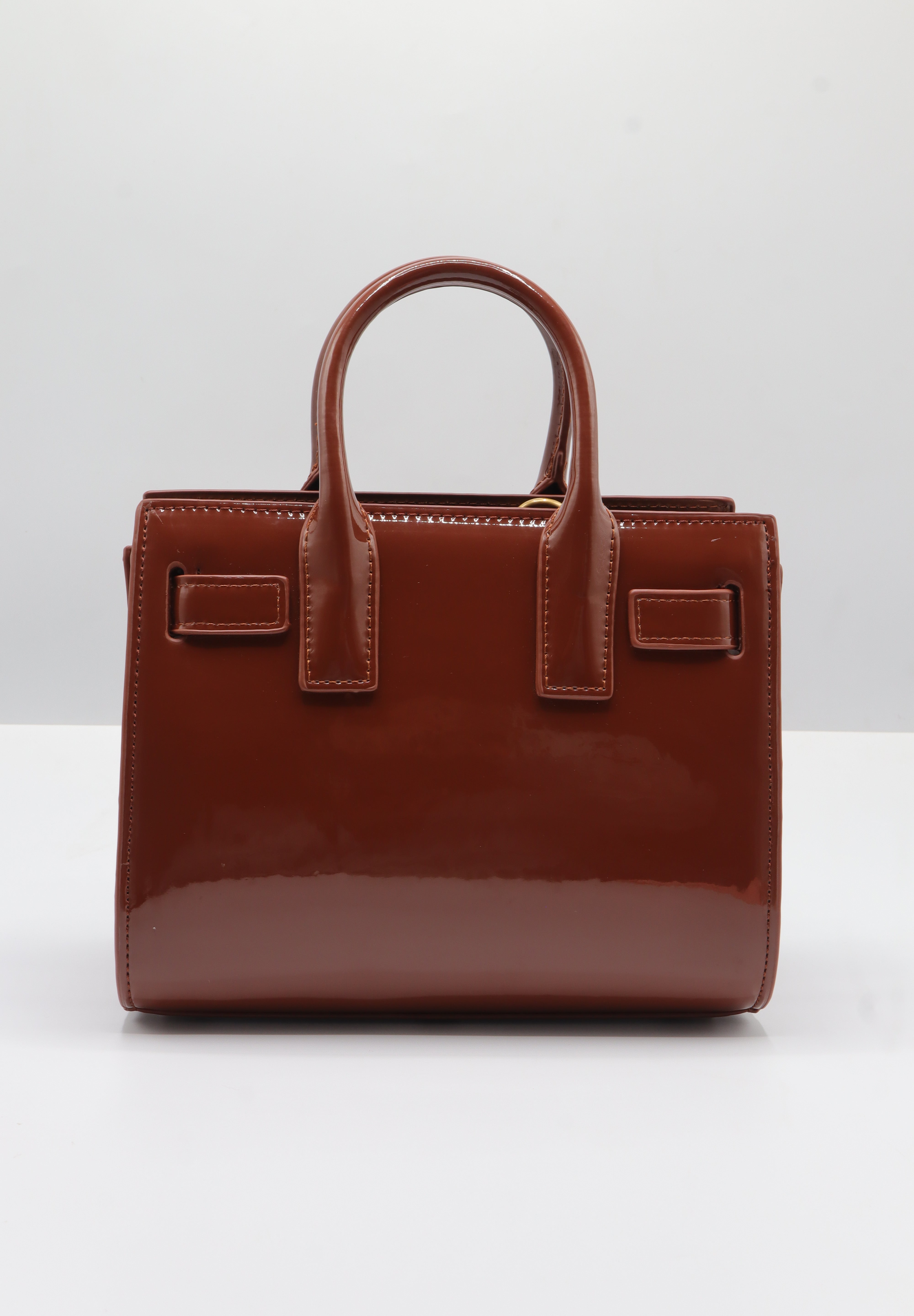 Saint Laurent Sac de Jour Patent Leather Bag | Cinnamon & Gold