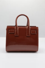 Saint Laurent Sac de Jour Patent Leather Bag | Cinnamon & Gold