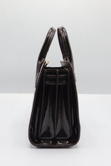 Saint Laurent Sac de Jour Patent Leather Bag | Black Cherry & Gold