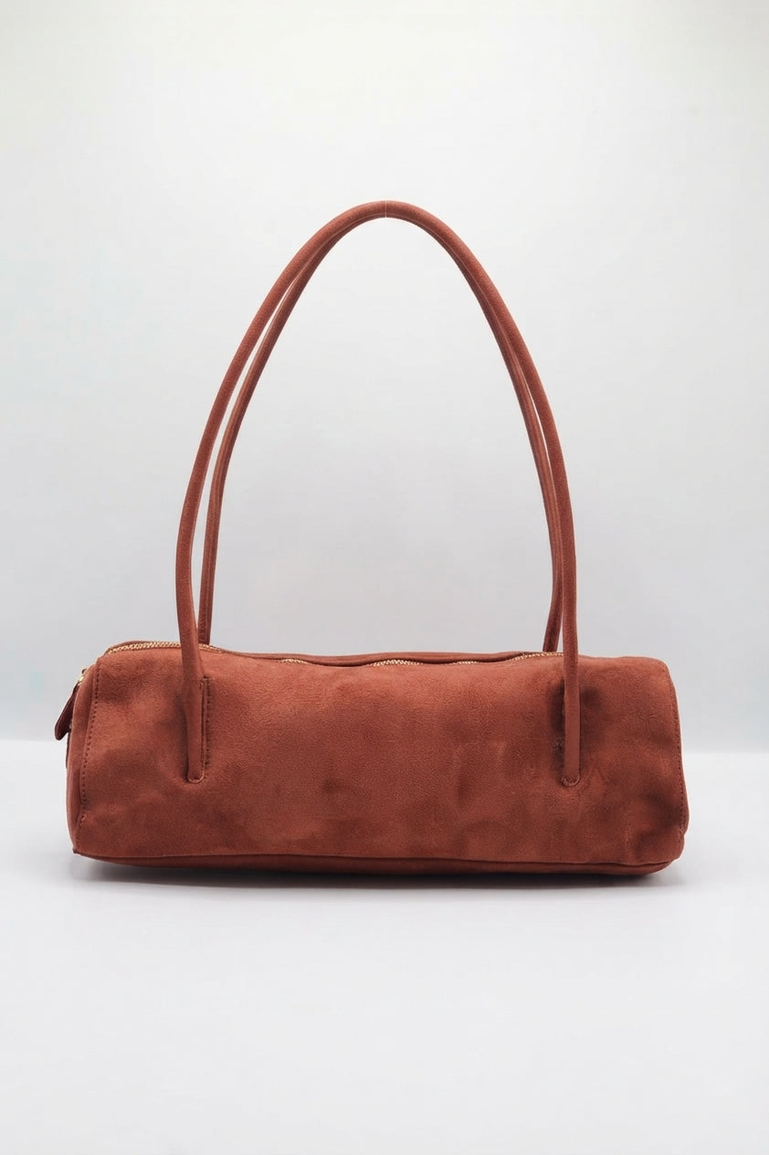 JW PEI Cylinder Suede Shoulder Bag | Terracotta Rust