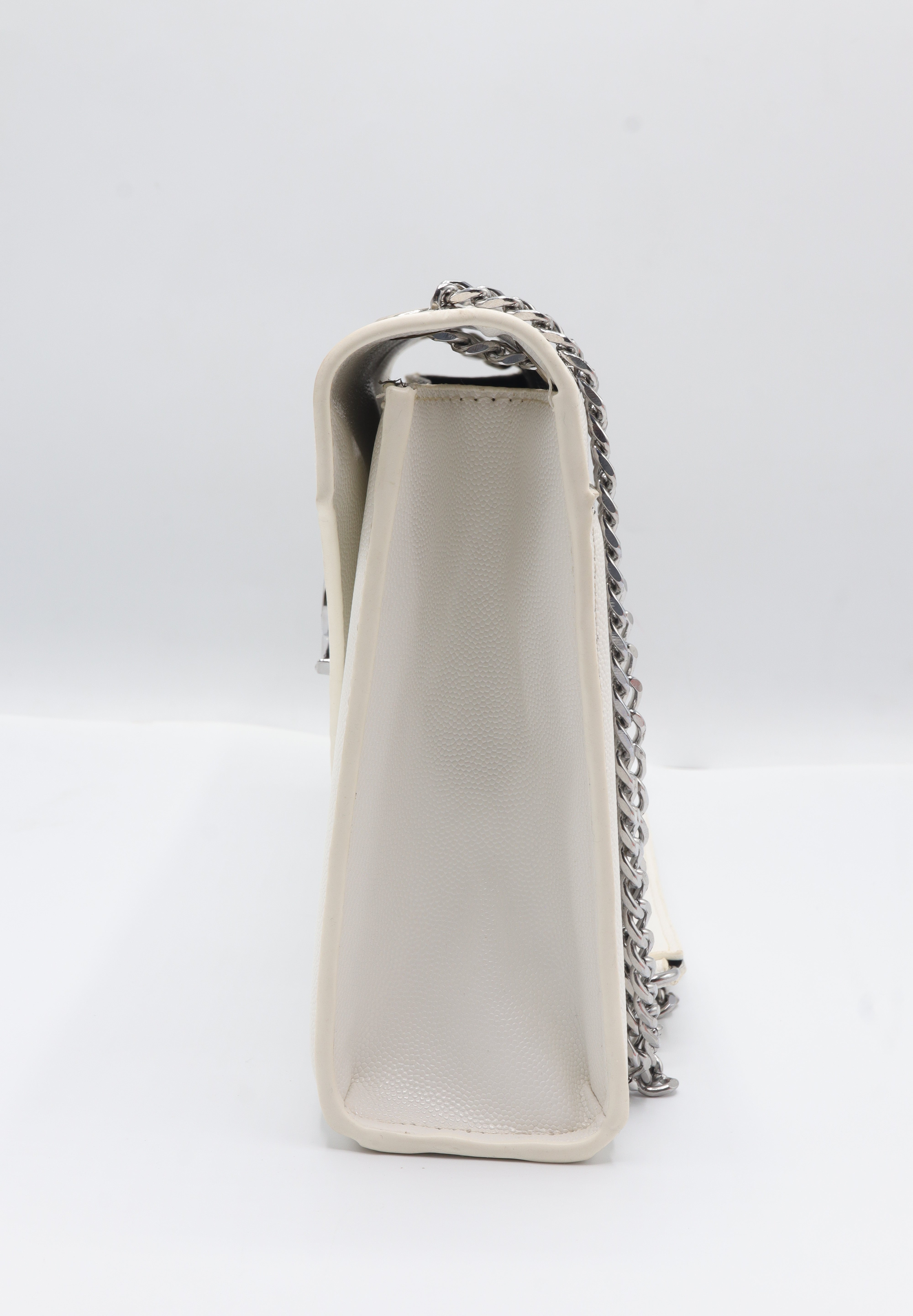 Saint Laurent Envelope Flap Bag | White Grained Leather