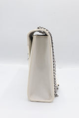 Saint Laurent Envelope Flap Bag | White Grained Leather