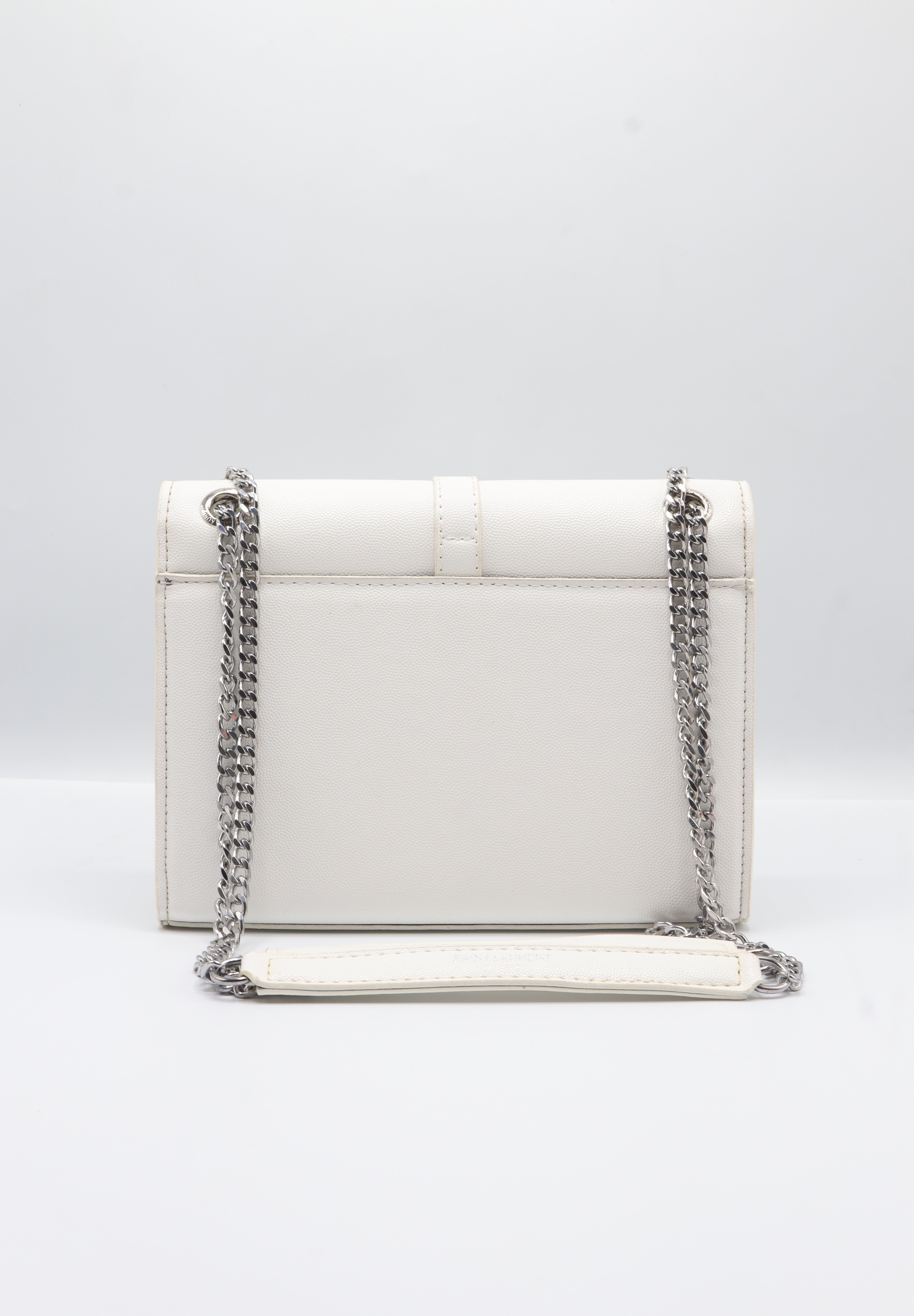 Saint Laurent Envelope Flap Bag | White Grained Leather