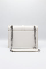 Saint Laurent Envelope Flap Bag | White Grained Leather