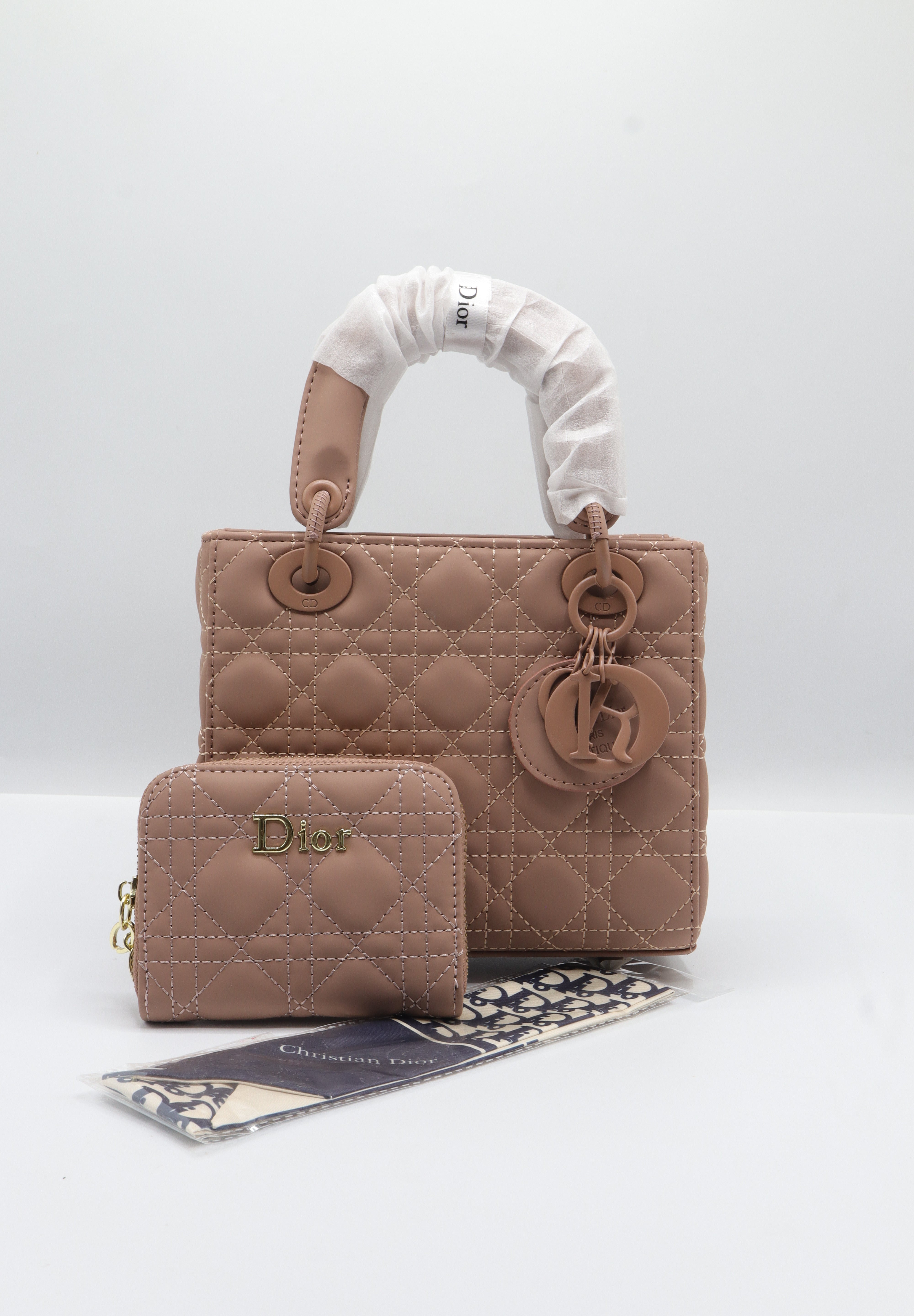 Dior Ultra-Matte Lady Dior Bag Set | Dusty Rose Cannage