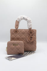 Dior Ultra-Matte Lady Dior Bag Set | Dusty Rose Cannage