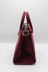 JW PEI Lucia Suede Satchel Bag | Wine Red & Gold