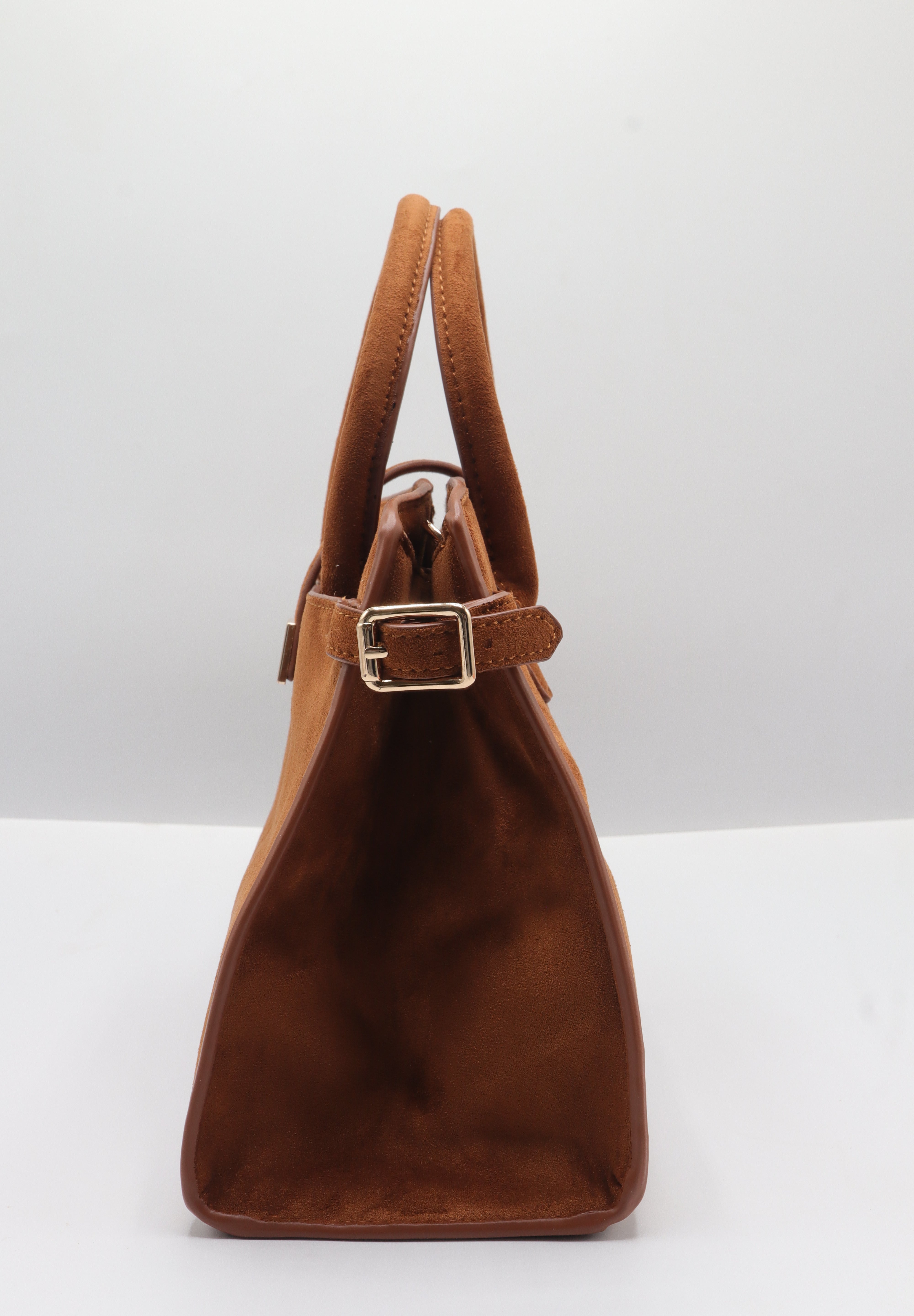 JW PEI Lucia Suede Satchel Bag | Tan Brown & Gold