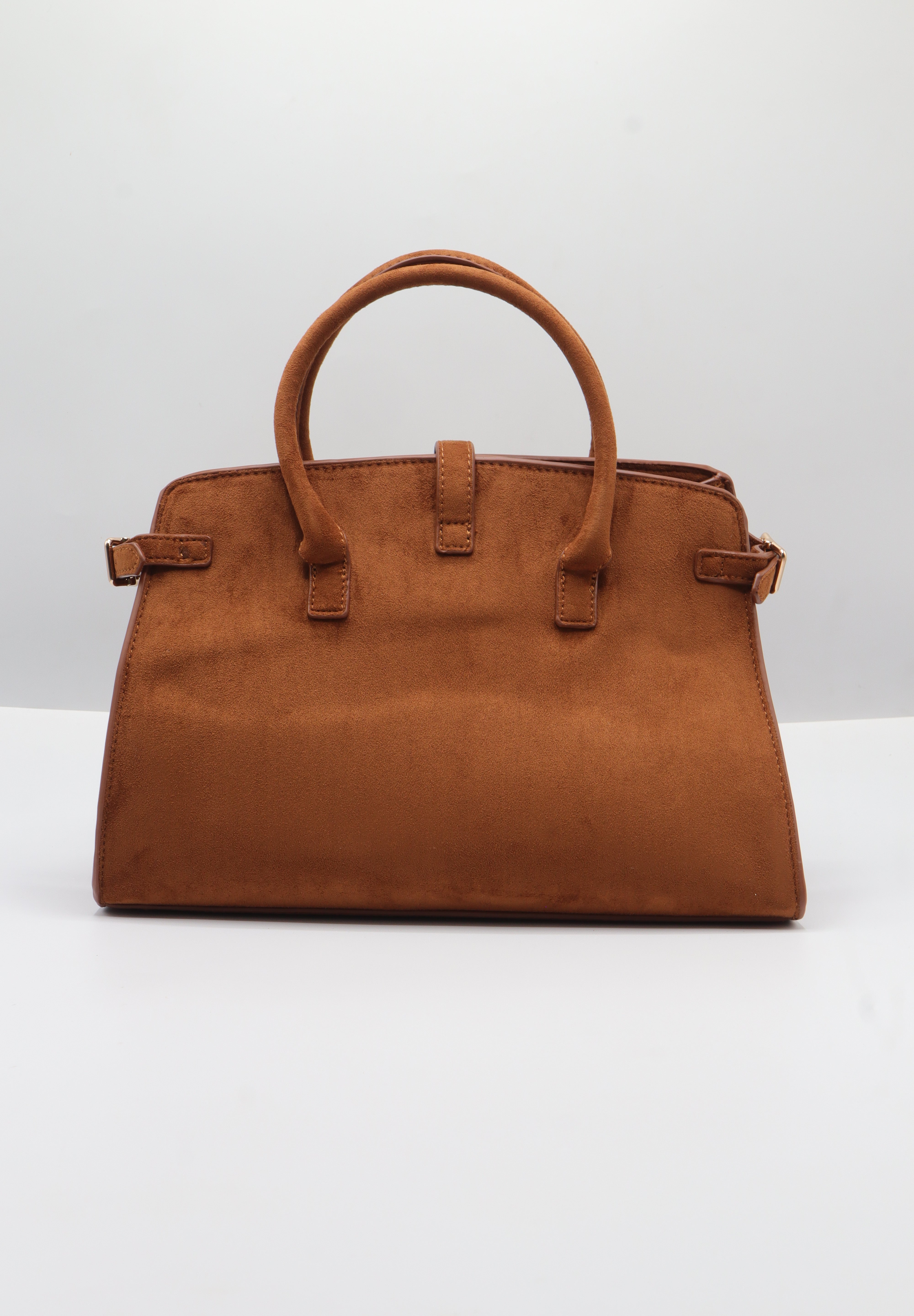 JW PEI Lucia Suede Satchel Bag | Tan Brown & Gold