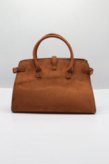 JW PEI Lucia Suede Satchel Bag | Tan Brown & Gold