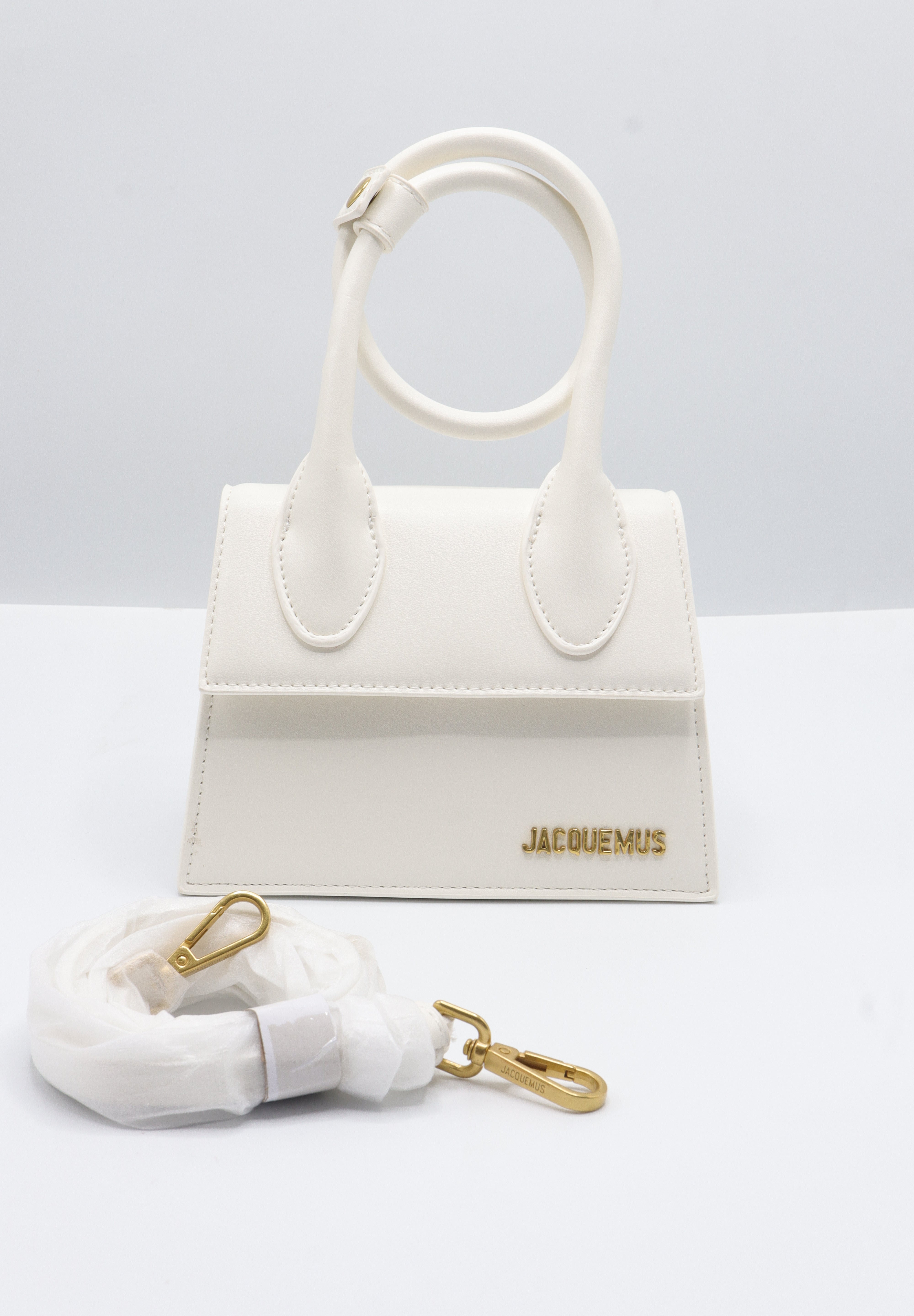 Jacquemus Le Chiquito Bag | White Leather & Gold