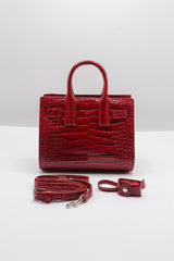 Saint Laurent Sac de Jour Nano | Red Croc-Embossed Leather
