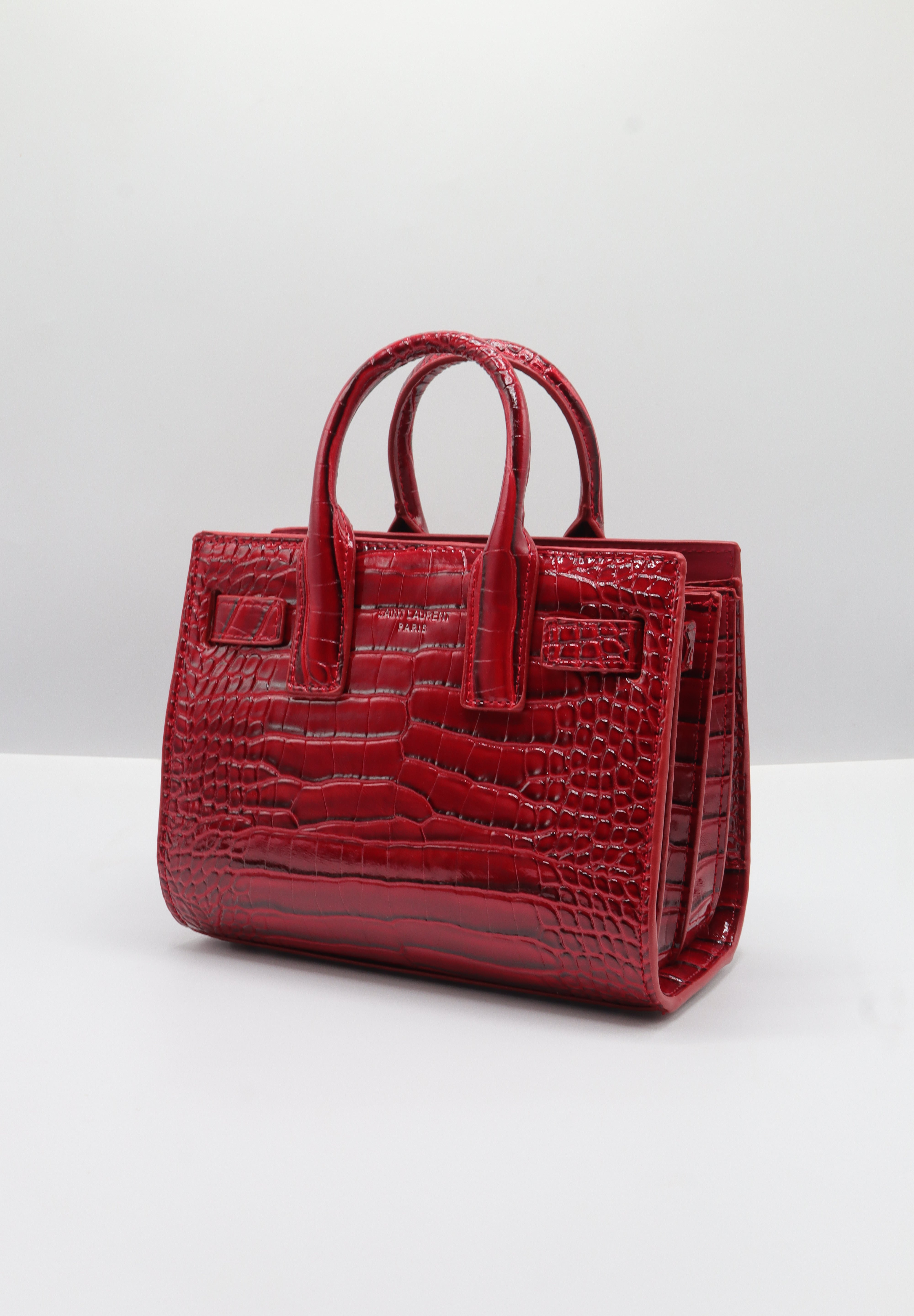 Saint Laurent Sac de Jour Nano | Red Croc-Embossed Leather