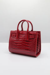 Saint Laurent Sac de Jour Nano | Red Croc-Embossed Leather