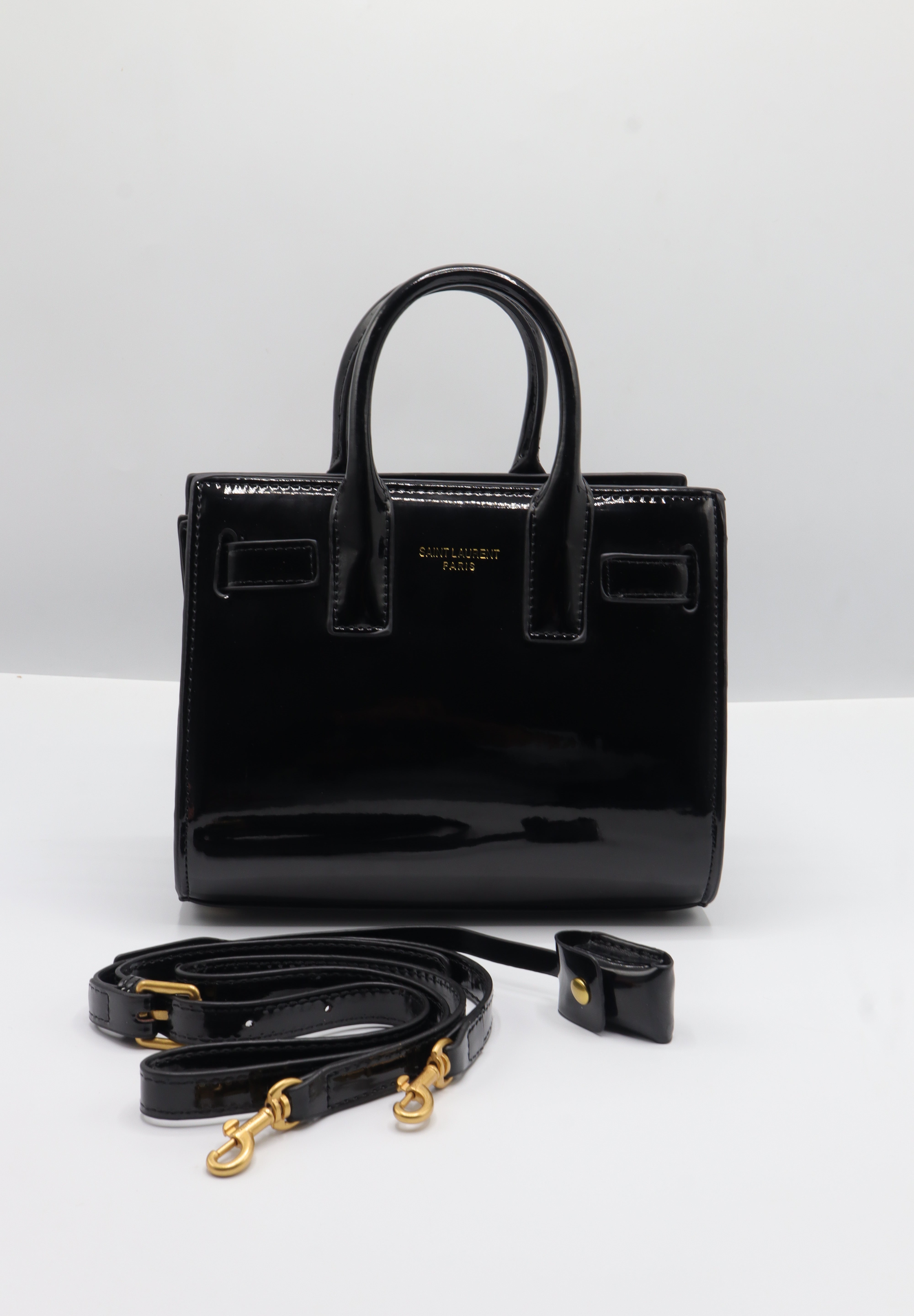 Saint Laurent Sac de Jour Nano | Glossy Black Patent Leather