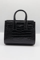 Saint Laurent Sac de Jour Nano | Black Croc Leather