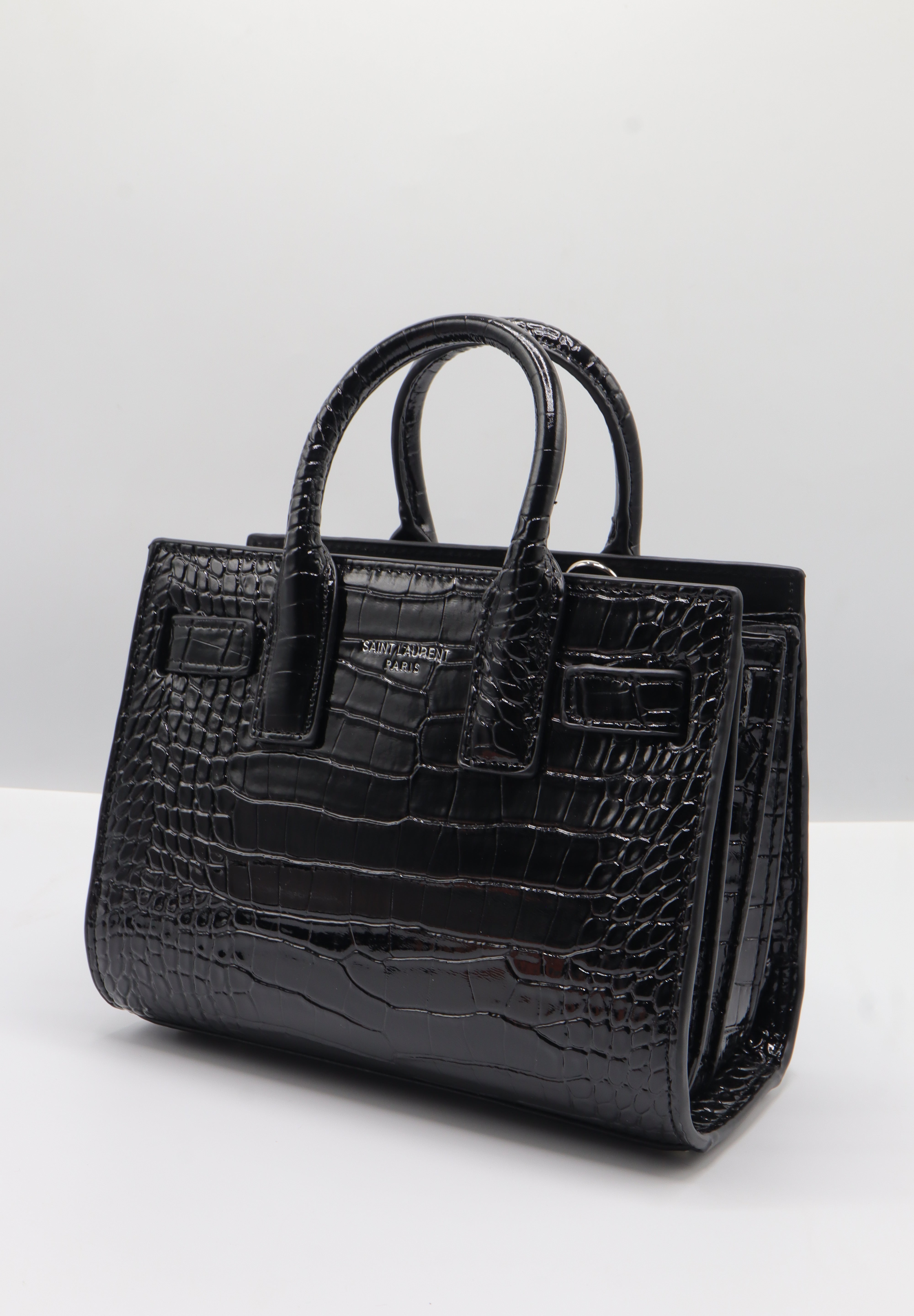Saint Laurent Sac de Jour Nano | Black Croc Leather