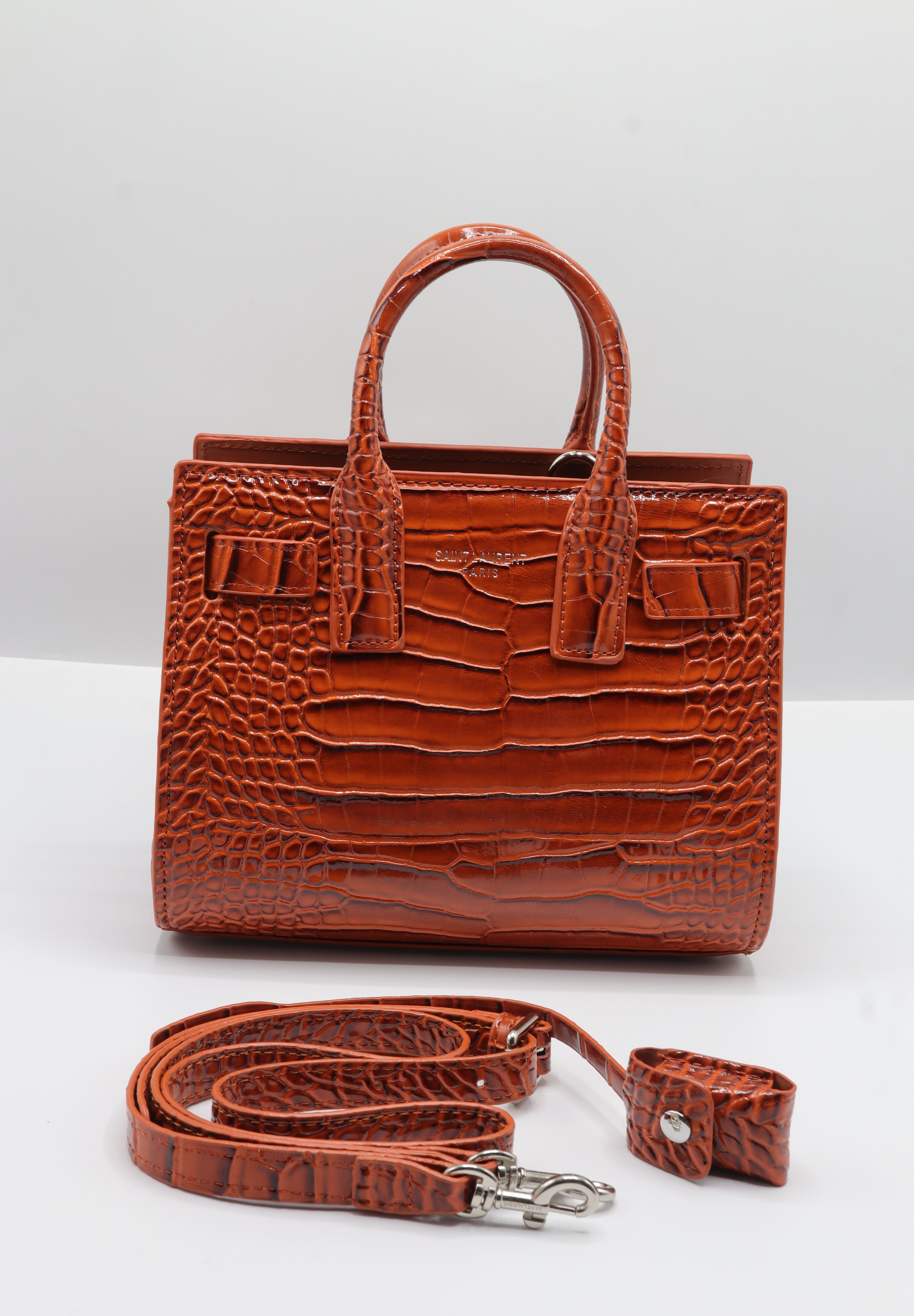 Saint Laurent Sac de Jour Nano | Cognac Croc Leather