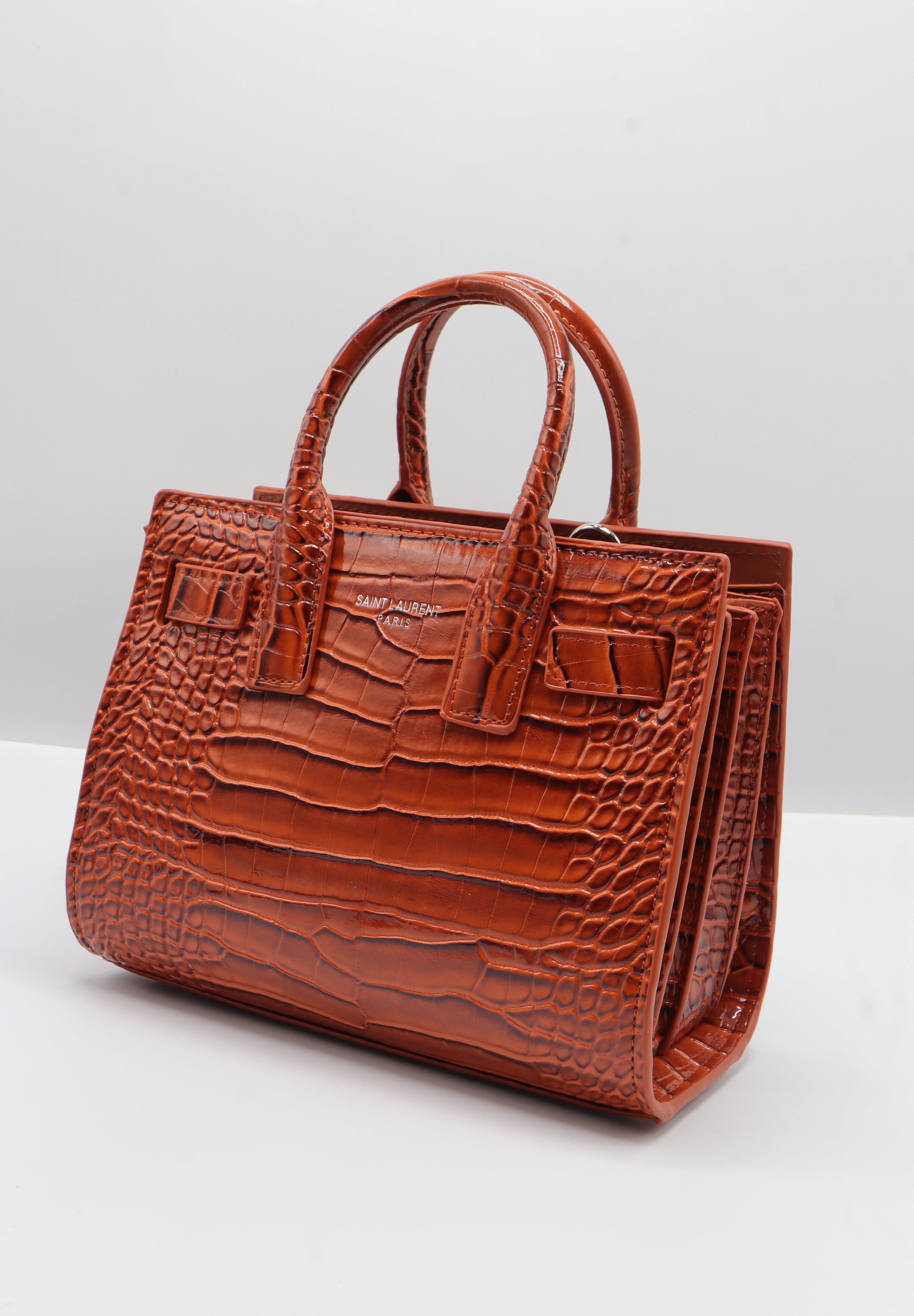 Saint Laurent Sac de Jour Nano | Cognac Croc Leather
