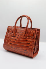 Saint Laurent Sac de Jour Nano | Cognac Croc Leather