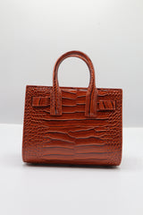Saint Laurent Sac de Jour Nano | Cognac Croc Leather