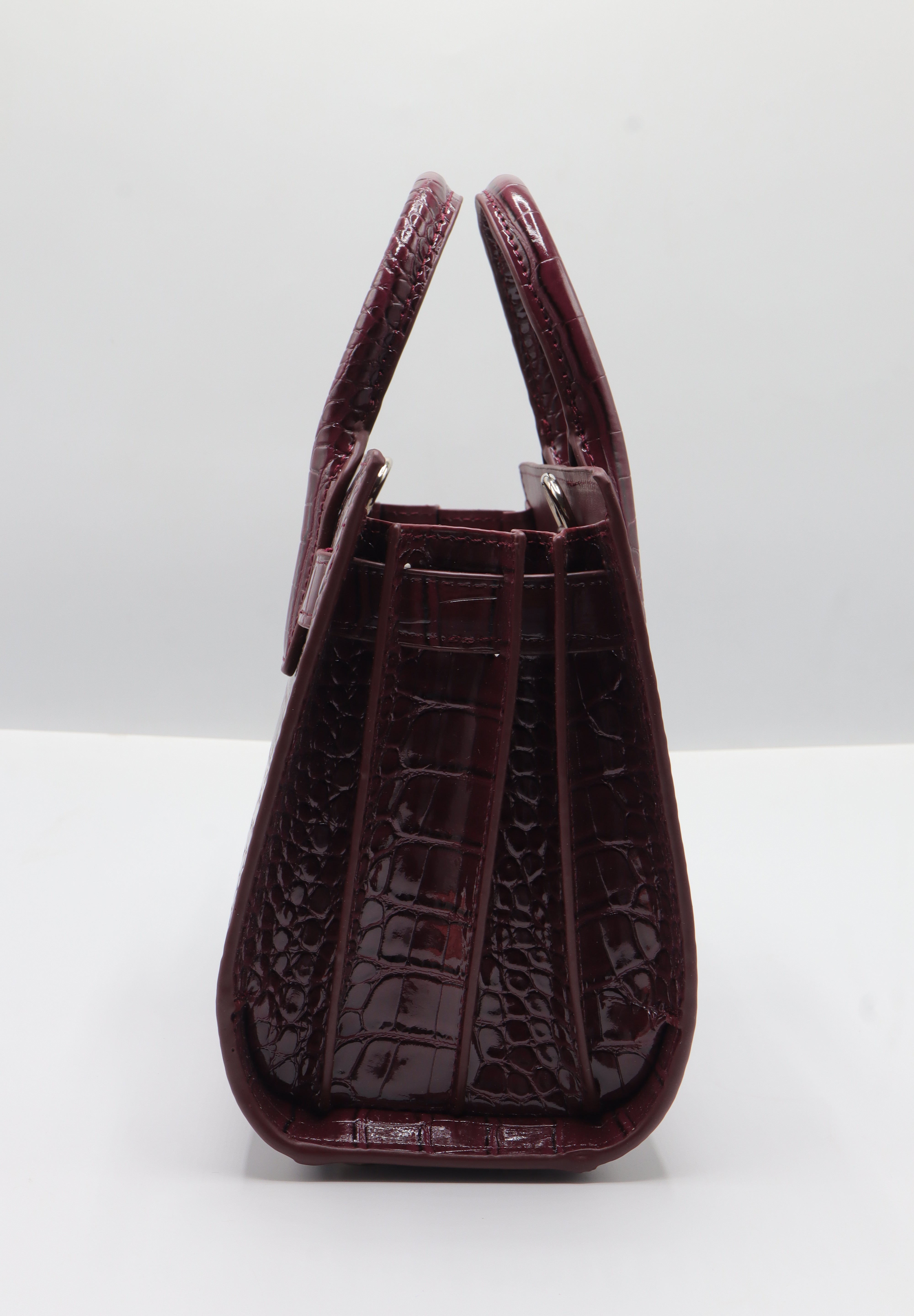 Saint Laurent Sac de Jour Nano | Burgundy Croc Leather