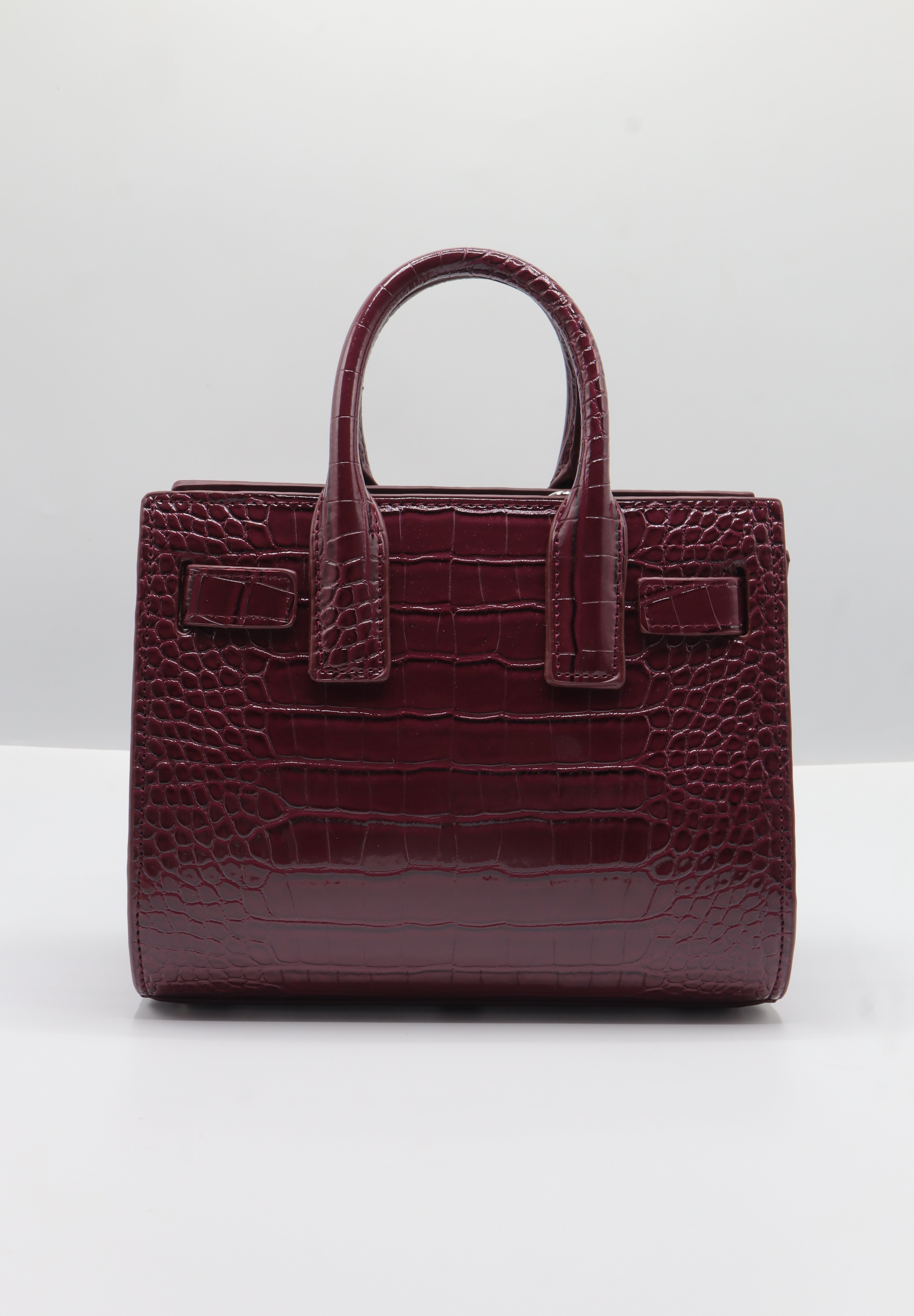 Saint Laurent Sac de Jour Nano | Burgundy Croc Leather