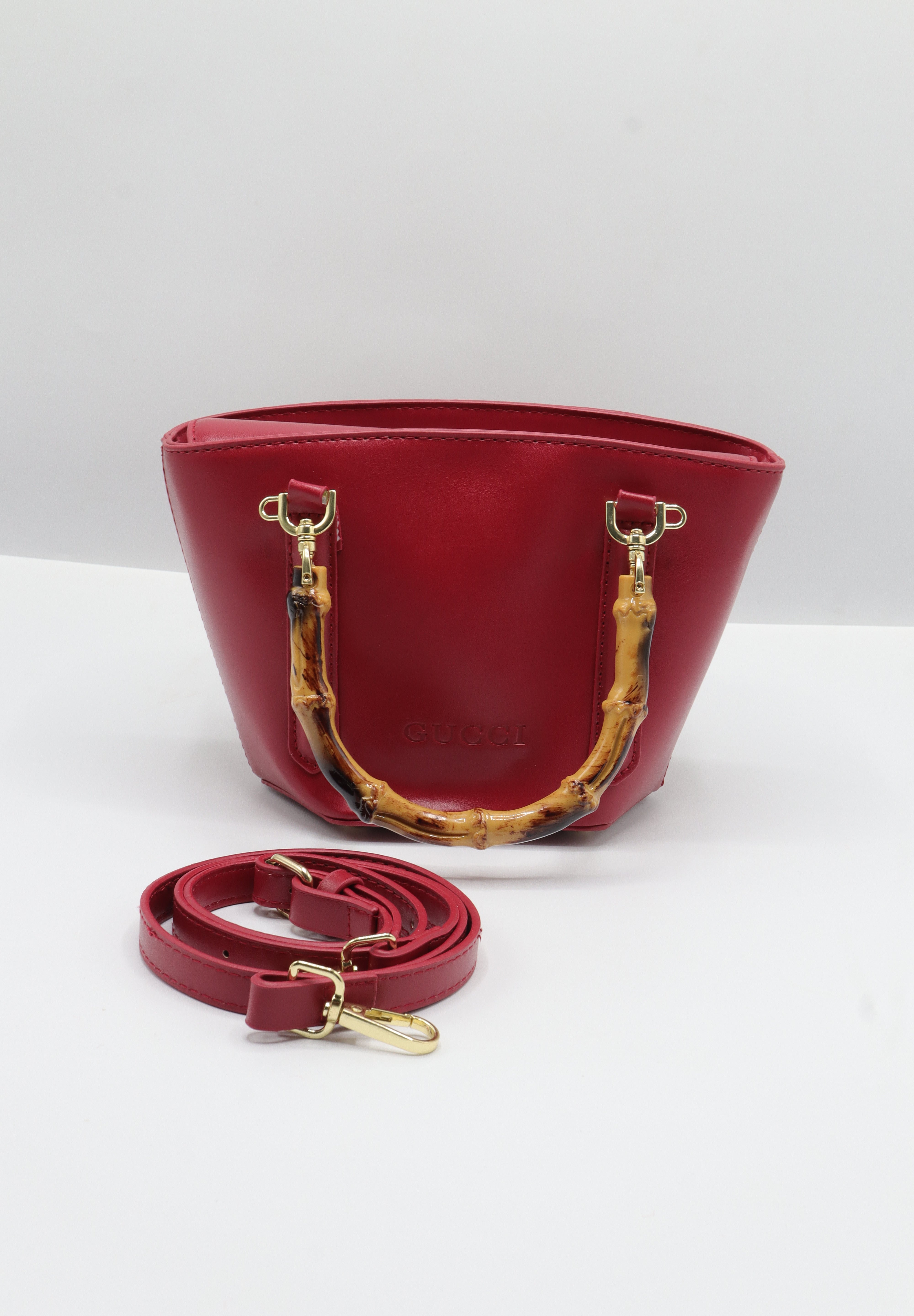 Gucci Bamboo Bucket Bag | Red Leather & Gold