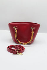 Gucci Bamboo Bucket Bag | Red Leather & Gold