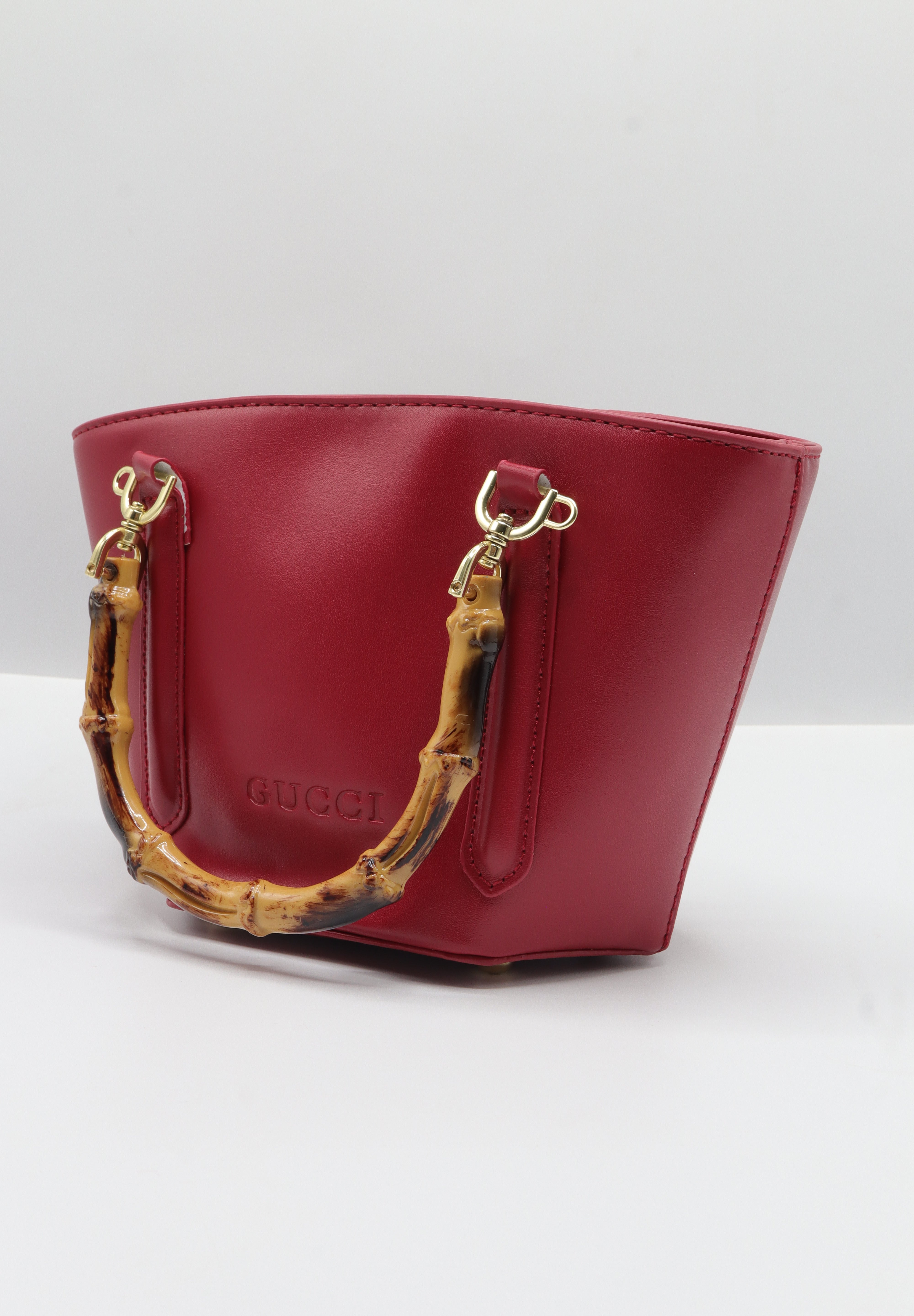 Gucci Bamboo Bucket Bag | Red Leather & Gold