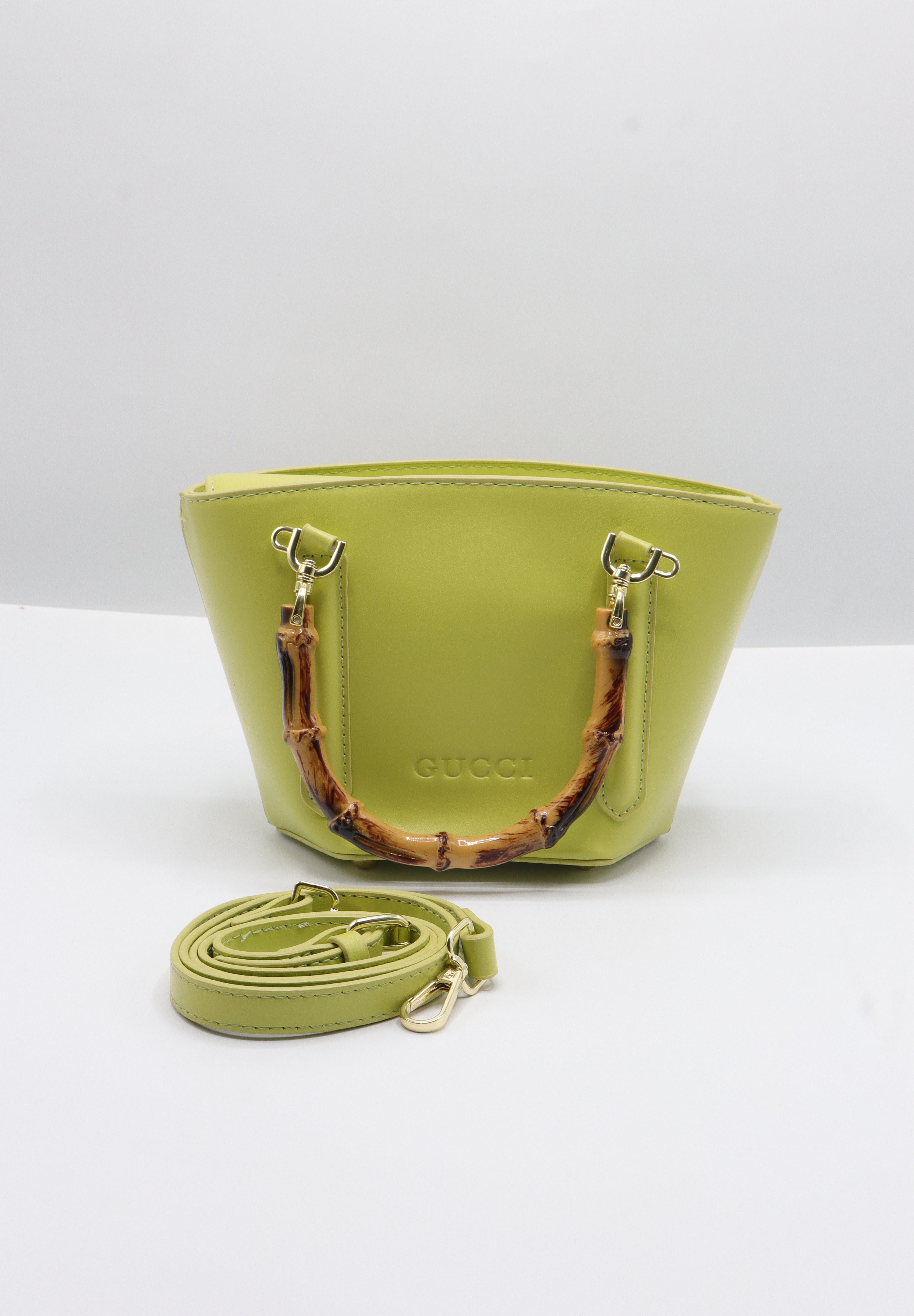 Gucci Bamboo Bucket Bag | Lime Green Leather & Gold