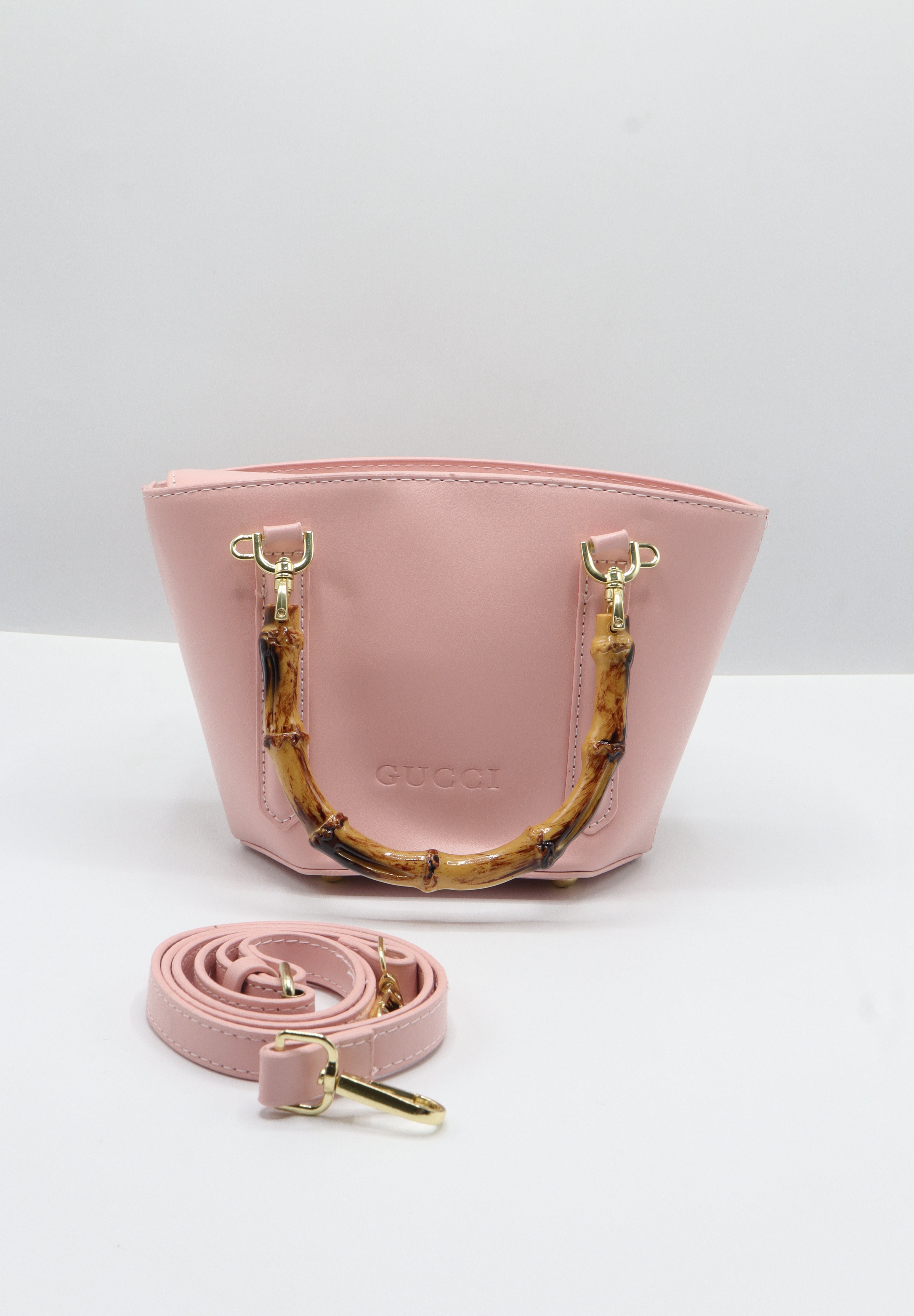 Gucci Bamboo Bucket Bag | Pastel Pink Leather & Gold